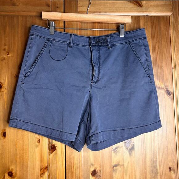 Anthropologie Relaxed Chino Shorts Women’s 32 Blue Casual Neutral Minimalist - Picture 5 of 8